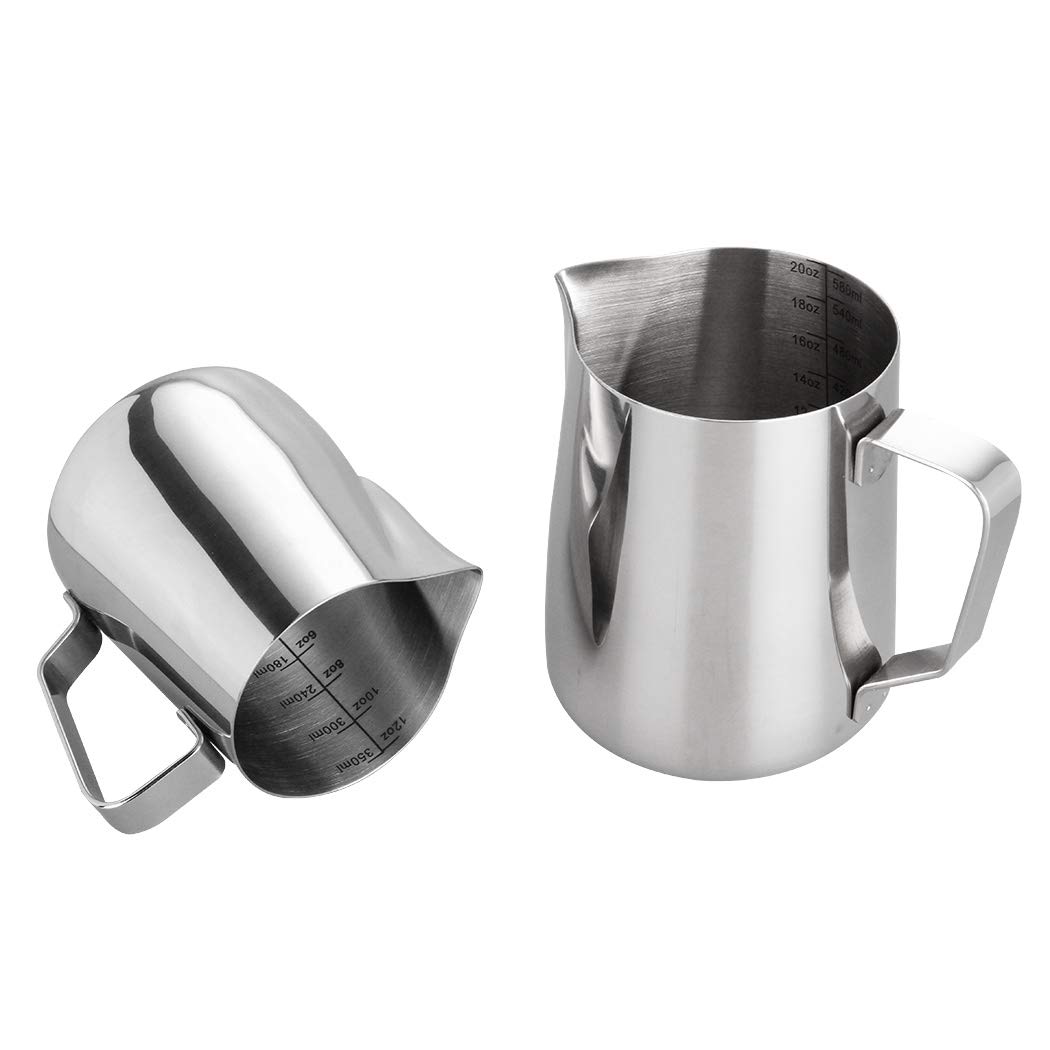 Bricco da latte Lattiera Acciaio Inossidabile Brocca Fumante Latte Art Tazza Per Caffè Espresso Cappuccino Con Termometro 600ML