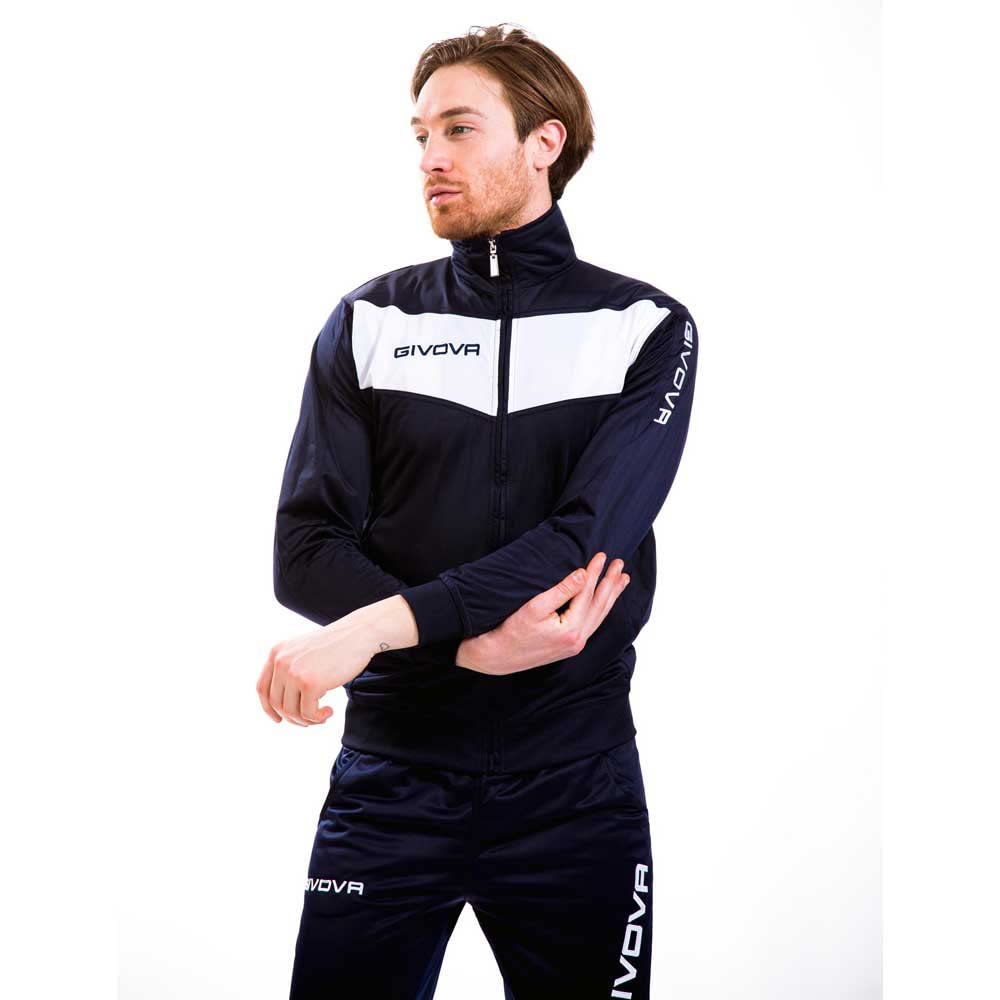 Givova Survêtement Visa Melange Tracksuit, bleu profond/Blanc, 5XL