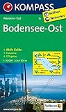 bodensee karte mit grenzen  KOMPASS Wanderkarte Bodensee Ost: Wanderkarte mit Aktiv Guide, Radwegen und Panorama. GPS-genau. 1:50000 (KOMPASS-Wanderkarten)