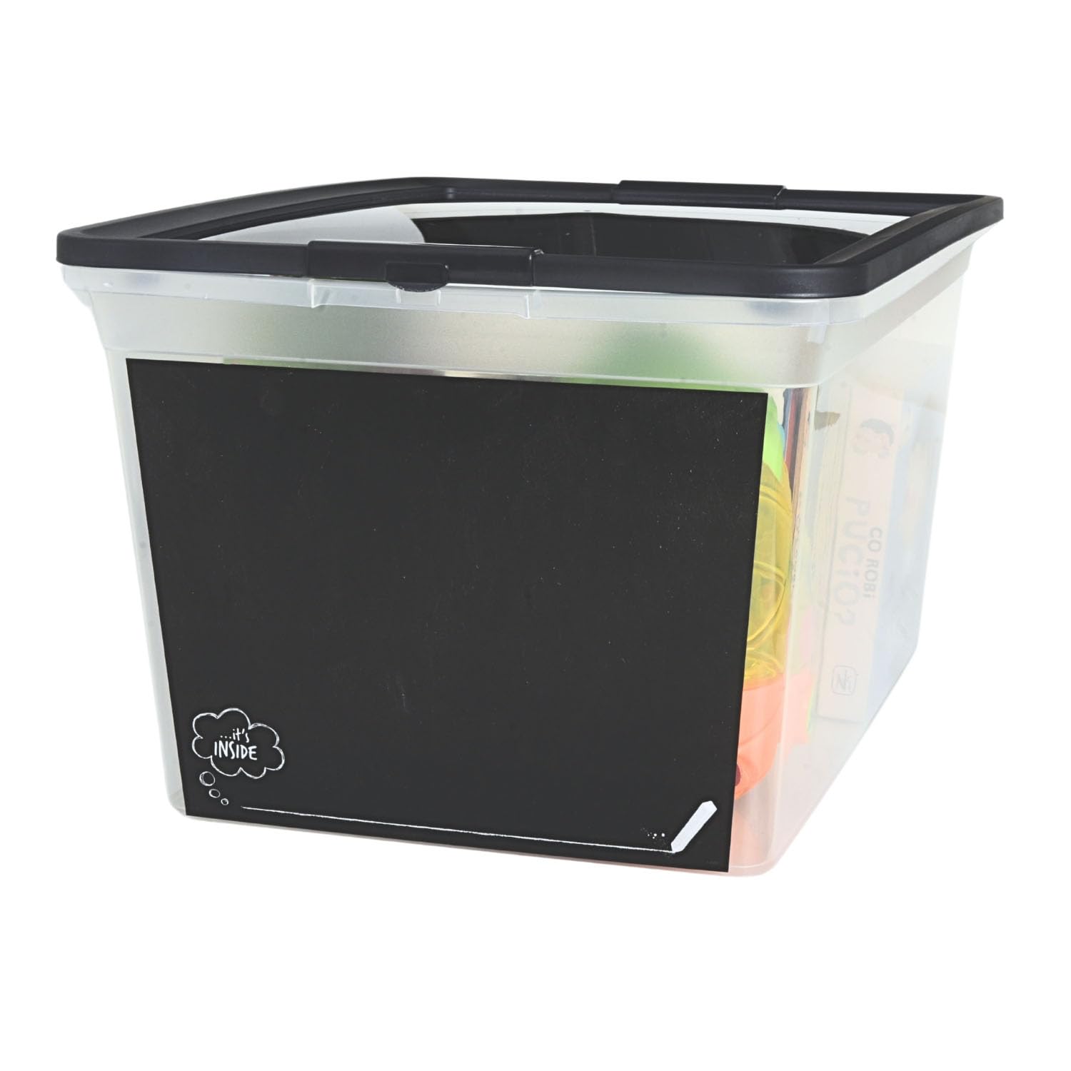Plastic Storage Box Container with Lid Chalk board Label Plastic Organizer 15L / 30L Home Office Blackboard (30L)