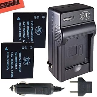 Pack of 2 DMW-BCK7 Batteries And Battery Charger for Panasonic Lumix DMC-FH25 DMC-FH27