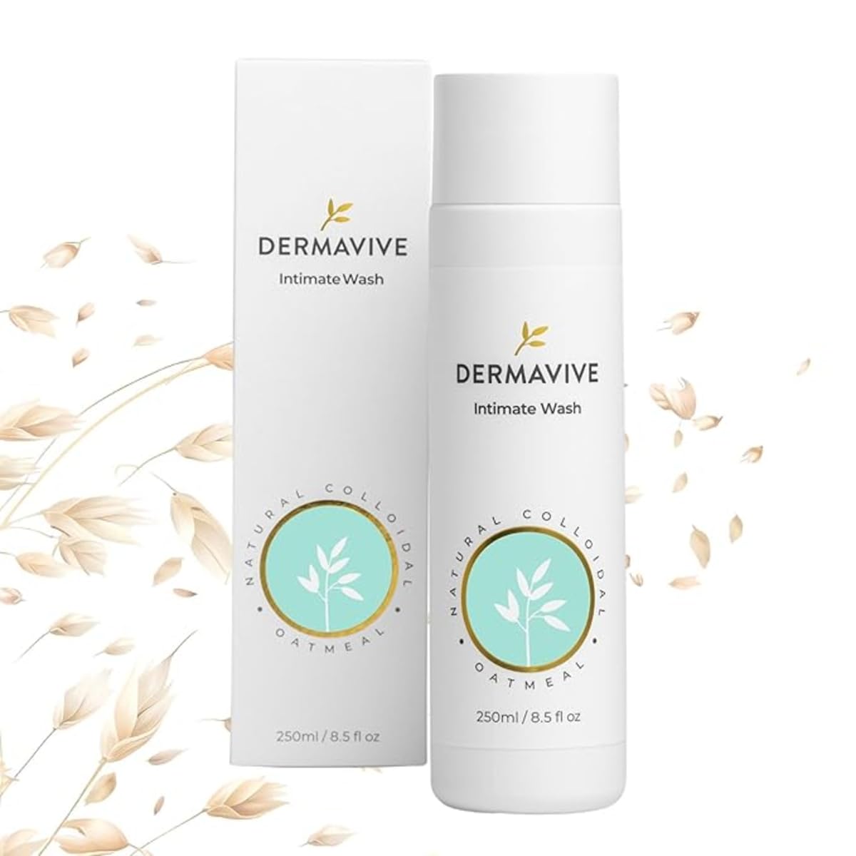 Dermavive Intimate Wash, Gentle Feminine Cleanser for Women, Soap-Free Feminine Hygiene Wash, pH-Balanced and Dermatologist Tested, 250ml (8.45 fl oz)