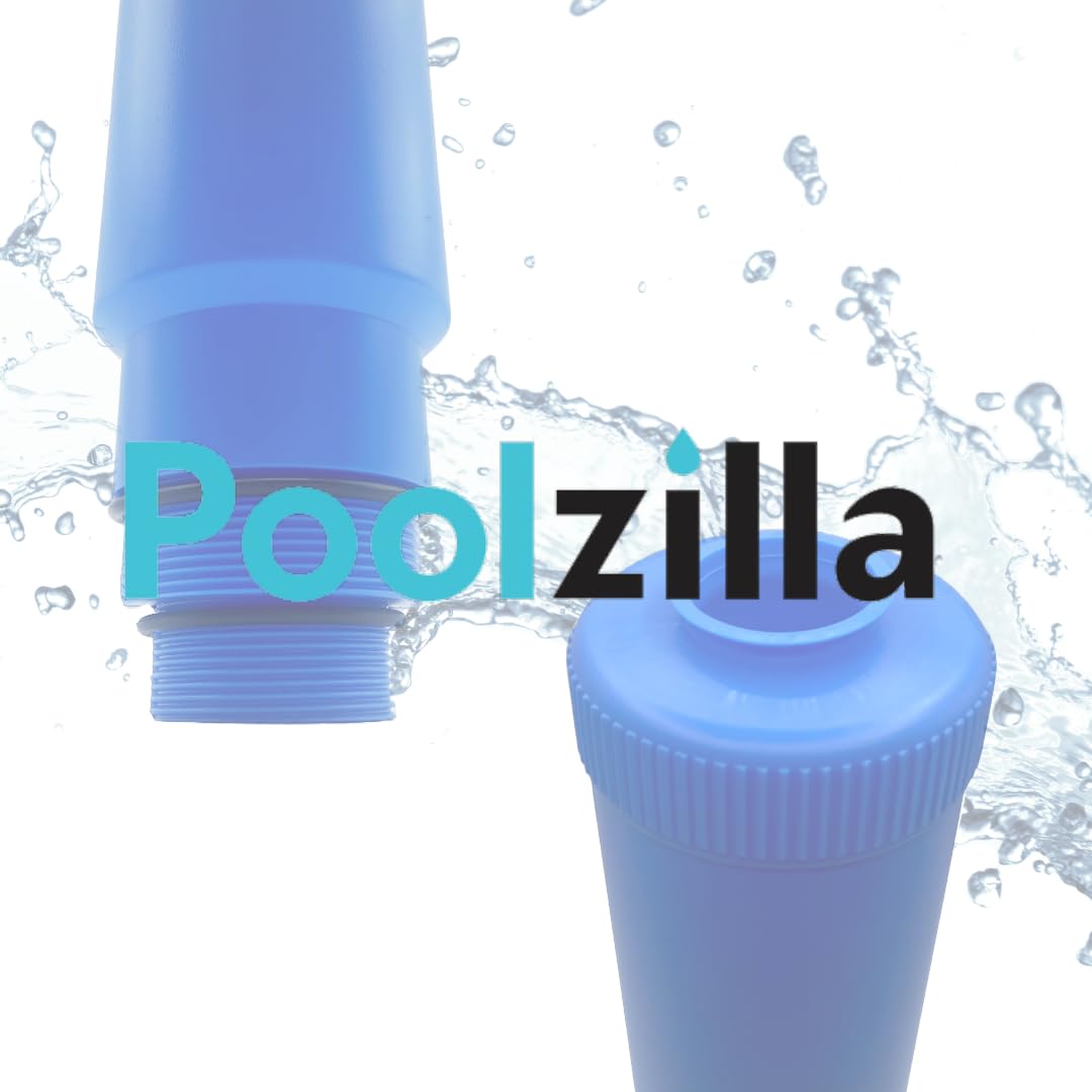 Poolzilla Lot de 2 bouchons d'hiver bleus pour skimmer – Piscine au-dessus et enterrée, protection de glace de 41,5 cm pour écumoires filetées de 3,8 cm et 5,1 cm avec valve de soufflage