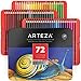 Arteza Mandala Coloring Art Set, 72 Colored Pencils, 6.4 x 6.4 Inches Mandala Coloring Book with 72 Detachable Designs for Relaxation and Stress Relief