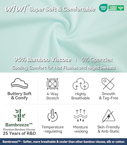 Image of WiWi Viscose from Bamboo Women's Pajamas Set Super Soft Button Down Top and Pants Sleepwear Cooling Pjs S-3X
