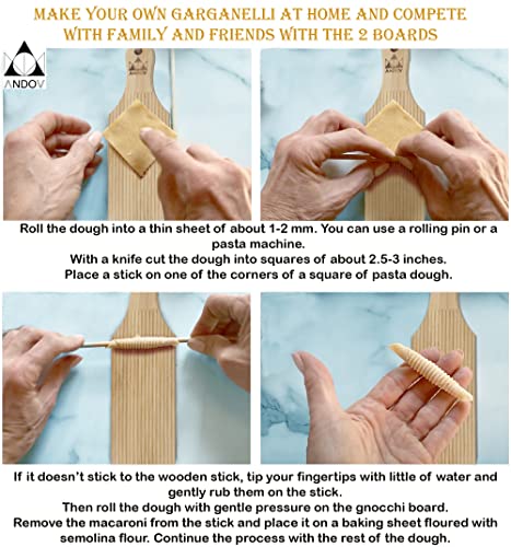3-in-1 Manual Italian Pasta Shaping Set – Gnocchi Board, Gnocchi Maker with Butter Paddles & Garganelli Board – Eco-Friendly Bamboo Kitchen Tools for Artisan Cooking - Image 6