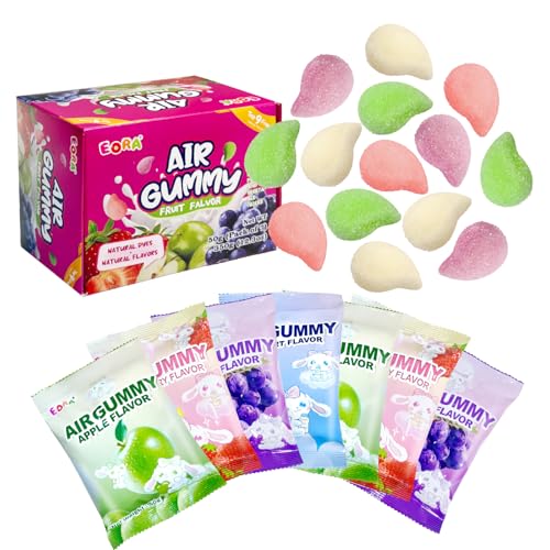 Image of Soft & Chewy Candies 7 Packs, Marshmallows Gummies Candy Bulk, Sweet & Sour Chews Candy Gummy Net 350g, Natural Dyes & Flavors, Individually Wrapped Fruity Snack Packs (Strawberry /Apple /Grape /Yogurt)