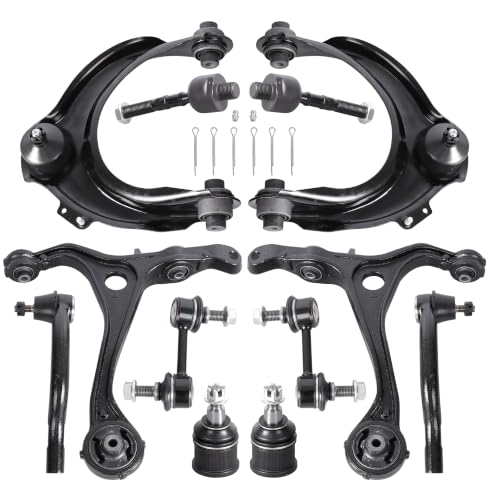 Image of KUIPERAUTO 12PCS Suspension Kit Front Upper Lower Control Arm,Sway Bar Links,Outer Inner Tie Rod End Compatible with 2003-2007 Honda Accord /2004-2008 Acura TSX with Ball Joint