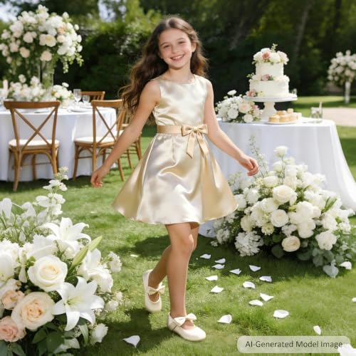 Image of Felix & Flora Toddler Flower Girl Dress Shoes - Girl Ballet Flats Party School Shoes Wedding