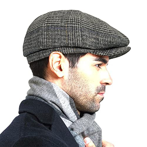 Image of PanPacSight Fashion Men's Classic Newsboy Gatsby Hat Blend Wool Vintage Flat Ivy Cabbie Cap Boyfriend Gift(Medium /Large /X-Large)