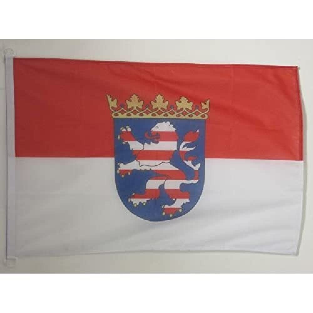AZ FLAG Drapeau De La Hesse - 90 X 60 Cm - Pour Extérieur - Allemagne - Bannière De La Région Allemande De Hesse En Polyester Tricoté Avec Deux Anneaux En Plastique