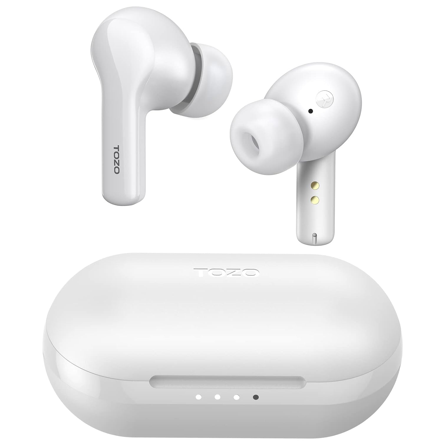 TOZO A2 Mini True Wireless Earbuds Bluetooth 5.3 Earphones in Ear Buds Touch Control Stero Headphones with Clear Calling Mics, IPX5 Waterproof, Premium OrigX Sound Headset Type-C Fast Charging, White