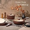 CAROTE 19Pcs Ceramic Cookware Set, Pots and Pans Set Non stick, Non Toxic Cookware Detachable Handle, Kitchen Cooking Set - Induction Cookware, Dishwasher/Oven Safe, PFAS Free, Chocolate #4