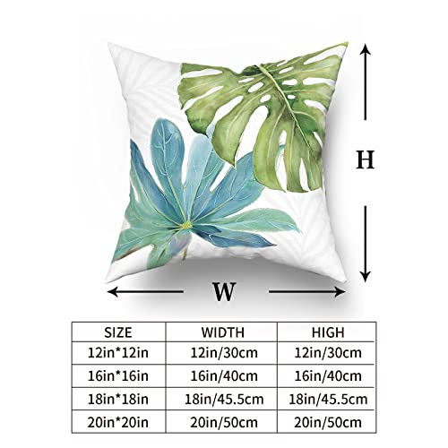 Aportt Green Tropical Leaf Pillow Covers 18X18 Inch Monstera Palm Leaves Couch Pillow Cases Botanical Plant Summer Throw Pillows Set Of 2 Home Decor For Living Room Bedroom Bed Cushion Outdoor #TOP4