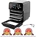 NUWAVE BRIO 14-Quart Large Capacity Air Fryer Oven with Digital Touch Screen Controls and Integrated Digital Temperature Probe; 3 Heavy-Duty NEVER-RUST Stainless Steel Mesh Racks (Renewed)