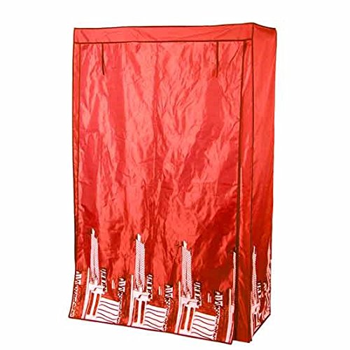 Modulhome Funda de poliéster para Armario Loft 110 x 46 x 178 cm, Rojo Cover