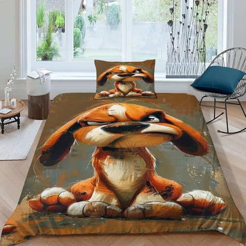 Housse de couette chien en microfibre douce parure de lit 135x200cm - 3