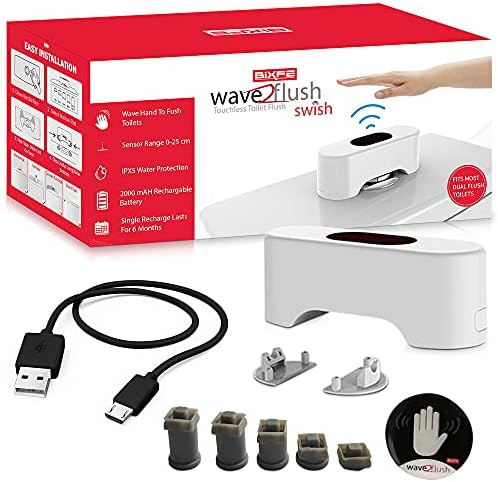 BIXFE Automatic Toilet Flusher – Infrared Sensor Touchless Toilet Flusher Kit – Waterproof ABS Design – Automatic Toilet Flusher for Home and Public Use – Easy Installation