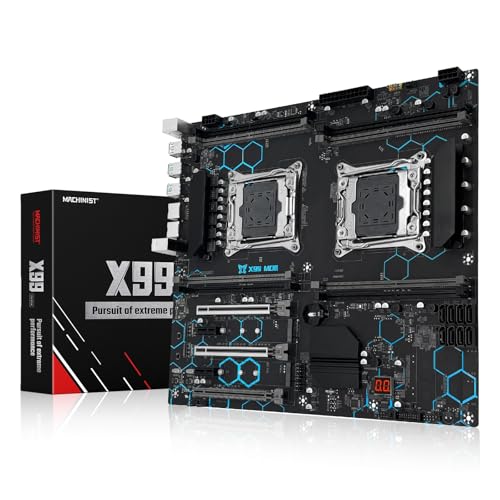 MACHINIST Placa base de servidor X99 LGA 2011 V3, para procesador Intel Xeon E5 v3 v4, DDR4 Max compatible con 256 GB, Gigabit LAN, PCIe 3.0, NGFF/NVME M.2, SATA 3.0, USB 3.0, E ATX