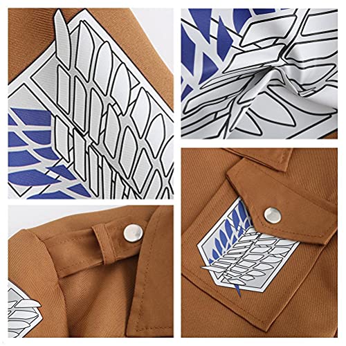 Roexboz Attack on Titan Jaqueta cáqui para cosplay, fantasia unissex da Legião Eren Levi