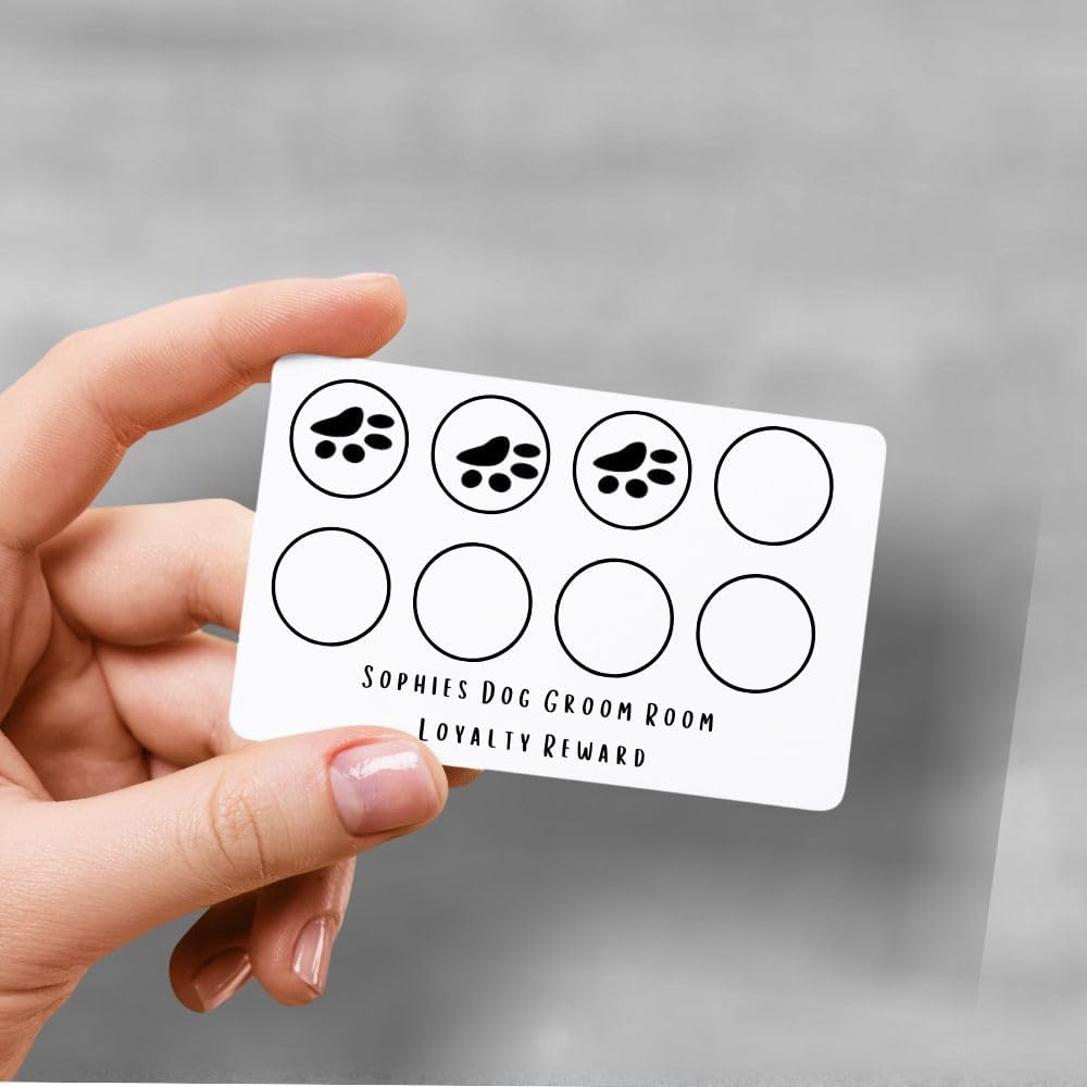 Paw Print Stamp – Loyalty Card Stamper - Self Inking Black Ink - Approx. 11mm