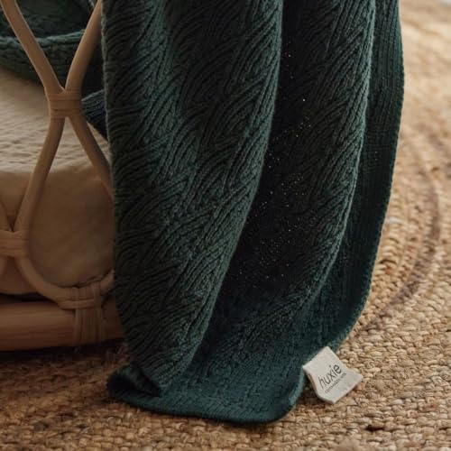 Huxie 100% Organic Cotton Baby Boy Quilt Blanket for Sensitive Skin | Machine Washable Swaddle Blanket for Cribs, Car Seats & Strollers | Soft & Cozy (Forrest Green) by Huxie - Image 8