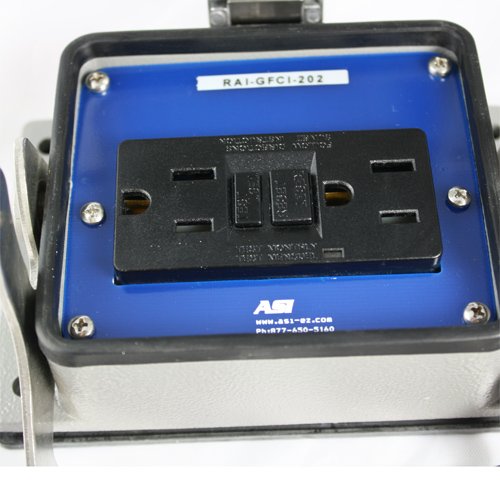 ASI RAI-GFCI-202 Through Panel Remote Access Interface, Single GFCI (Ground Fault Circuit Interrupter) AC Outlet