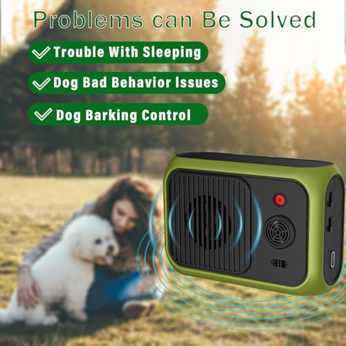 WUGEIN Anti-Bell-Gerät für Hunde,Ultraschall Anti Bell Gerät mit 2 Modi,Wiederaufladbares Audio & Ultraschall Hunde Bellen für Outdoor Indoor,15 m Reichweite 