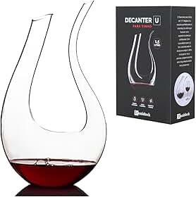 Decanter De Cristal Em U 1500ml Aerador Para Vinhos Decantador