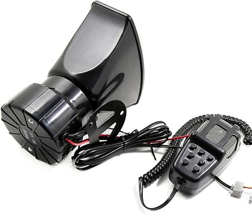 Miniatura 7 de ERYUE Alarma de tono, megáfono del coche 7 tono de alarma de bocina 12 V 110 dB altavoz de alarma de incendio ambulancia sirena a todo volumen