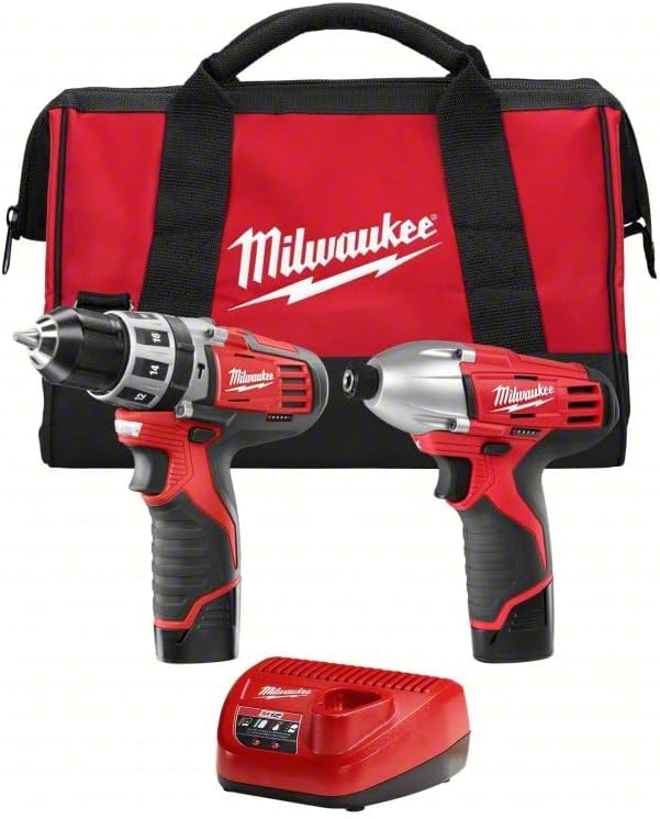 Milwaukee 2497-22 M12 12V Cordless Lithium-Ion 2-Tool Combo Kit Hammer Drill & Impact Driver