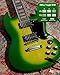 Leo Jaymz 39 Inch Solid Body Electric Guitar - Poplar Wood Body，Maple Neck and Laurel Wood Fretboard (Green Flame)