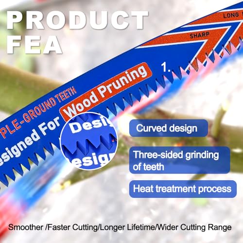 Image of Japanese Teeth Reciprocating Saw Blades 9 inch 6PCS - Curved Edge Wood Pruning Saw Blades 6TPI for Tree Trimming,Wood Cutting,Cr-V Sabre Saw Pruning Blade