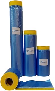 JMI BASIC Plastic Sheeting for Car Paint – Assorted 3 Sizes Multi Pack – No Residue Painters Tape with Drop Cloth – Automo...