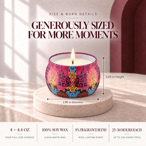 Scented Candles Gift Set for Women, 4 Pack Soy Wax Candles for Home Scented - Image 4