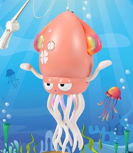 ダンシング イカおもちゃ 動く 電動おもちゃ 踊るタコ LEDライト&音楽付き 子供向けロボット 障害物回避センサー搭載 SNSで話題 動く 踊る 玩具 シェイク ダンシング ぬいぐるみ 音楽 癒し 飾り 知育玩具 プレゼント 動くぬいぐるみ (Pink)