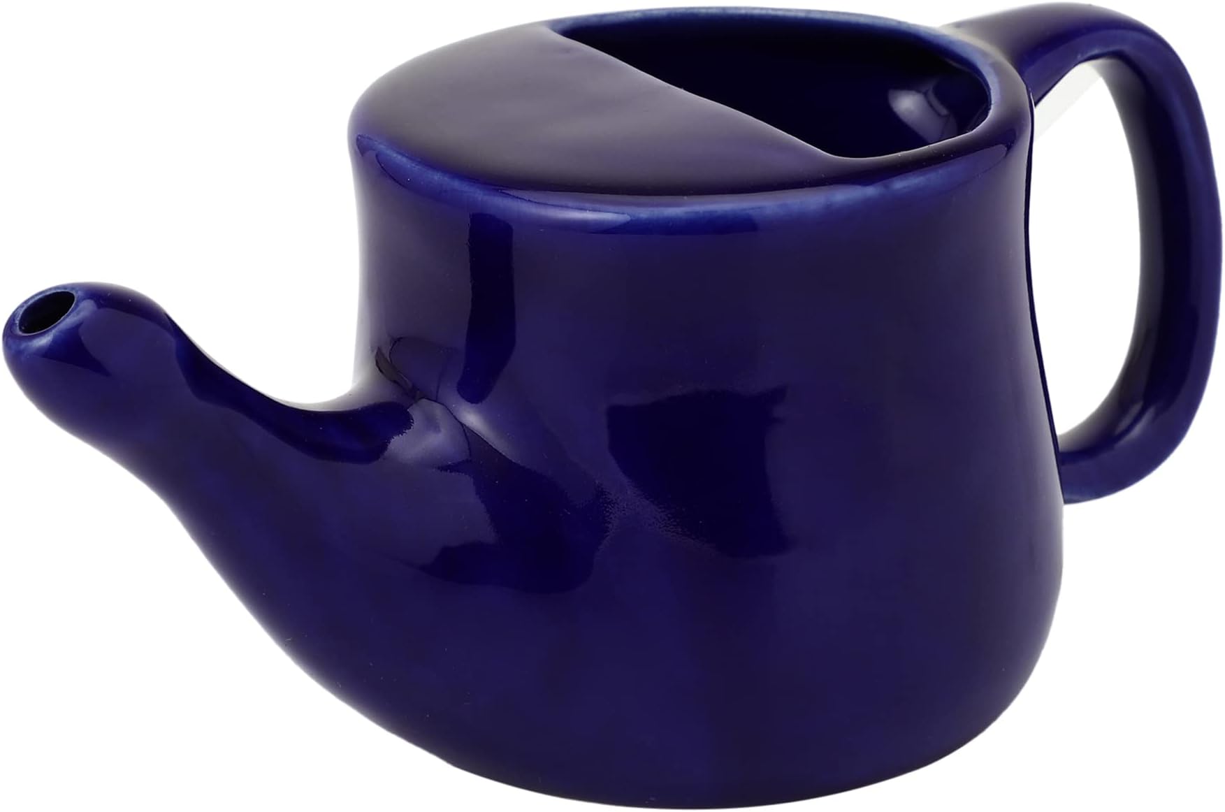 HealthGoodsIn Ceramic Neti Pot, Spill Proof with 5 Sachet Neti Salt, Microwave Safe - Violet Color