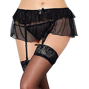 Black Lace Mini Skirt With Garter Belt Plus Size 5X Wedding Garters Bridal Jarretelles Sexy Garter Panties