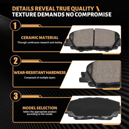 Image of D2176 Front Ceramic Brake Pads Kit Fit For Toyota Corolla 2019-2025, For Toyota Prius 2023-2025, For Toyota Prius Prime 2020-2022