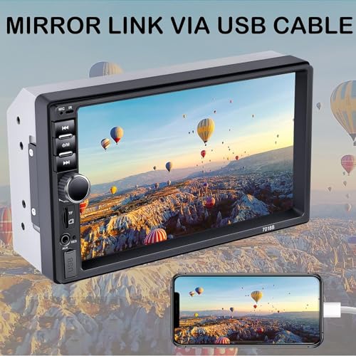 Double Din Touchscreen Car Stereo,7 Inch Car Radio with HD - Bluetooth Car Stereo,Bluetooth Hands-Free Calling,Mirror Link,AUX/EQ/SWC - Image 3