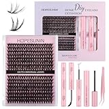 Kit De Extensión De Pestañas,Pestañas Postizas Kit Completo, Mezcla 30D 40D Con Unión Y Sellado De Pestañas De...