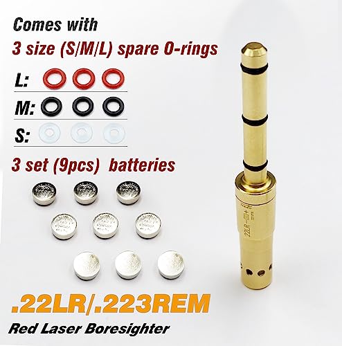 Boolit Eye .22Lr/223Rem Special Laser Boresighter End Barrel Laser Bore Sight Accurately And Easy To Fit Revolvers Pistols Rifle And Air Guns(.22Lr/223Rem) #TOP1