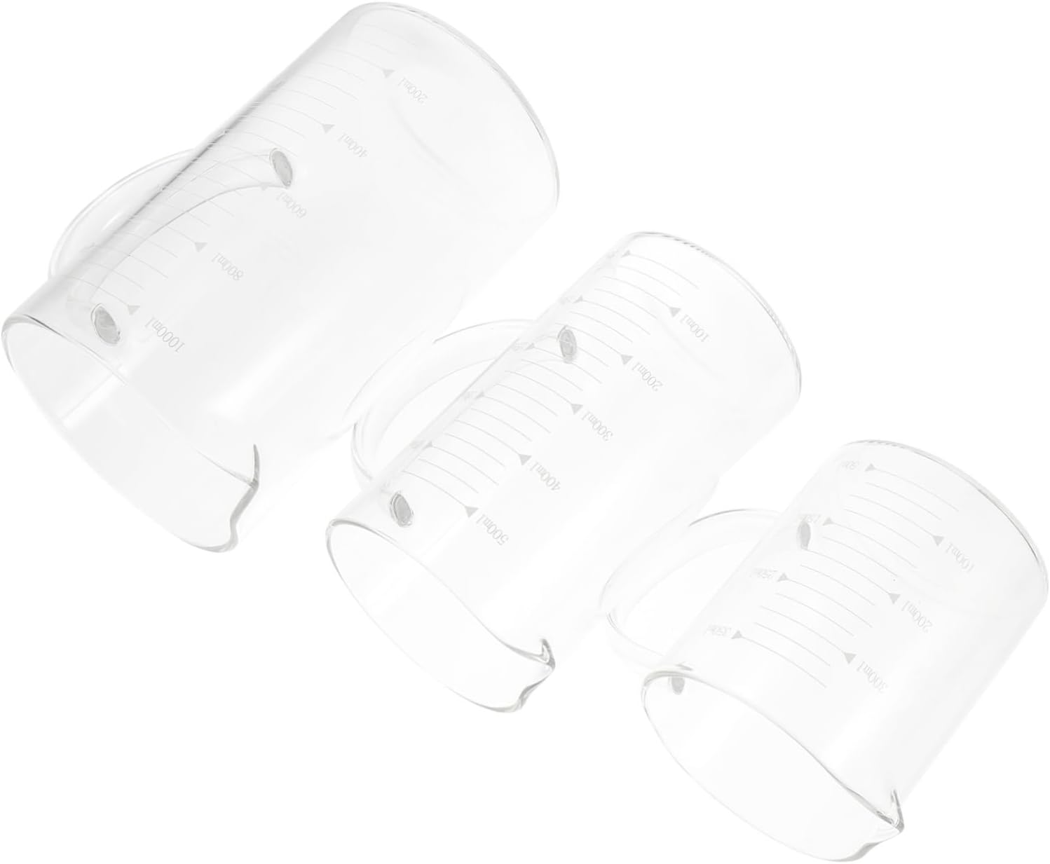 Zerodeko 3Pcs Glass Measuring Cups Borosilicate Glass Beakers with Scale for Accurate Liquid Measurement for Cooking and Baking