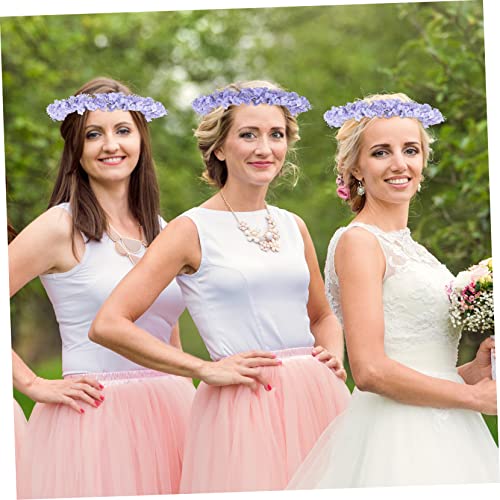 FRCOLOR Acessórios De Fadas Para Mulheres Tiara De Guirlanda Floral Capacete Floral Cabelo Lavanda G