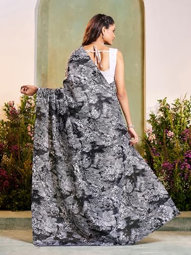 Image of Garden Vareli Art Silk Floral Print Saree