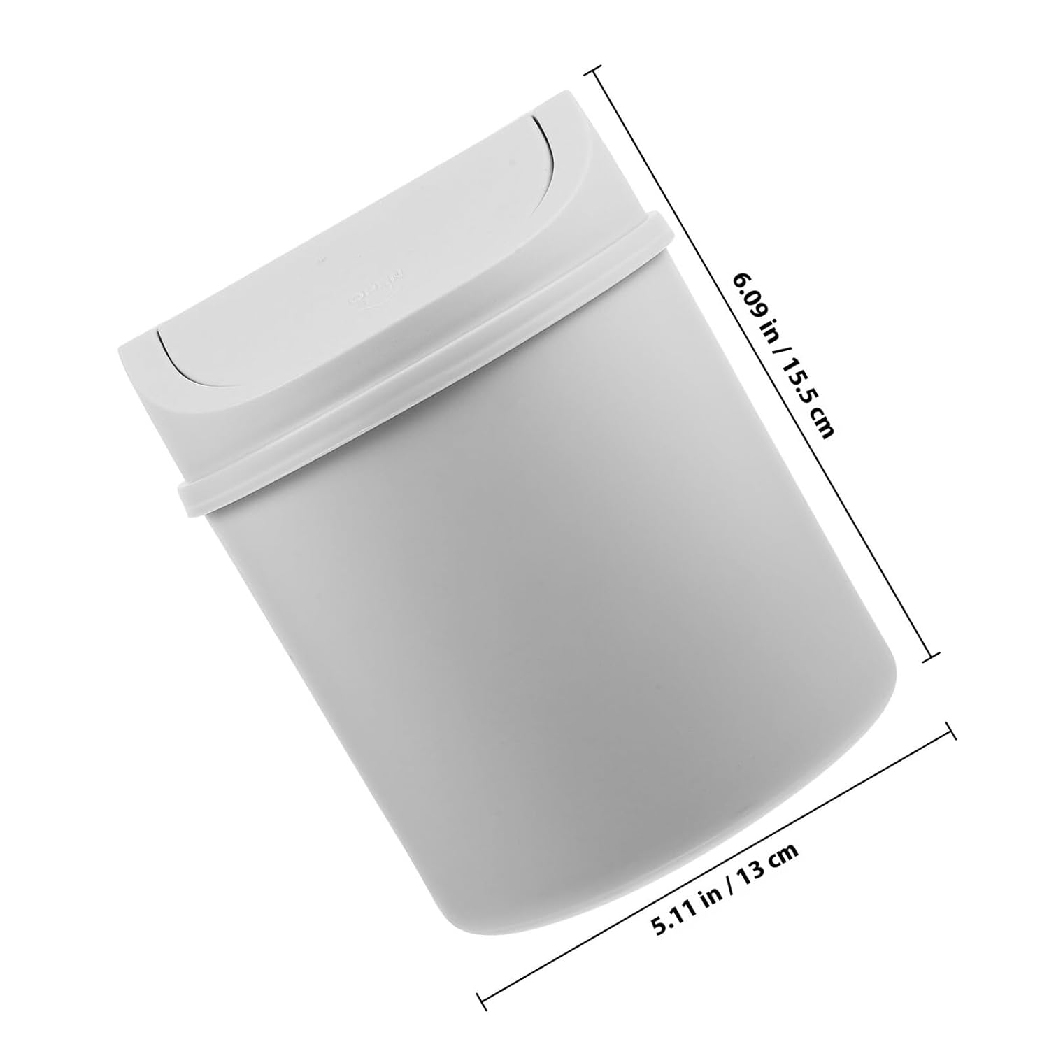 Mini Desk Trash Can with Lid, Plastic Swing Top Bin for Home image 2
