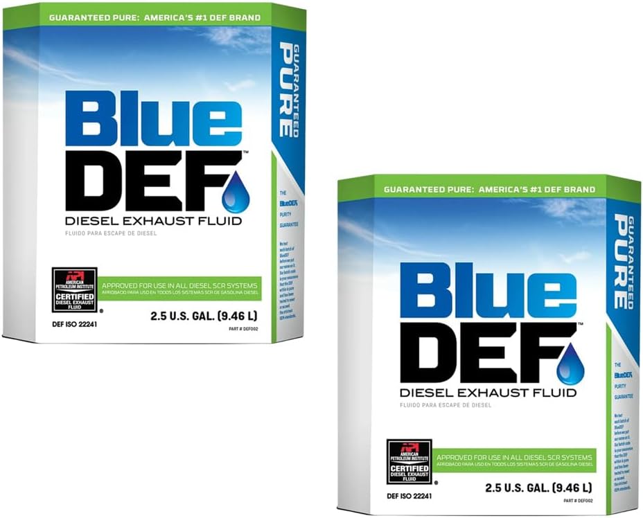 Mytee Products 2 Pack 2.5 Gallon Peak BlueDef Diesel Exhaust Fluid DEF | Eco-Friendly & Fuel-Efficient 32.5% Urea Solution for SCR System Engines and All Machinery