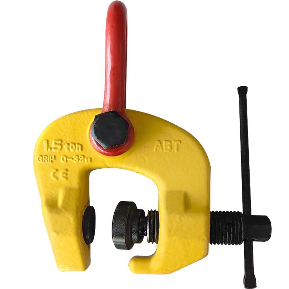 Outil de levage vertical robuste for tôles d'acier, pince avec anneau et tige spirale, 1 pièce(3T)