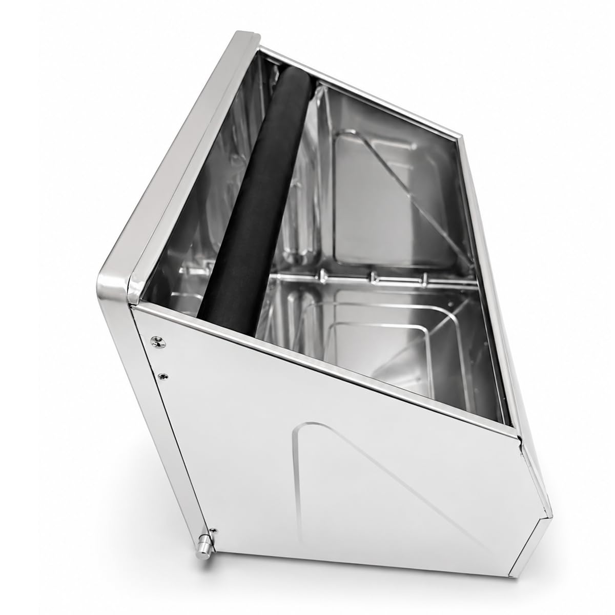 Genérico Tolva para Mueble Cafetero Empotrable de Acero Inoxidable - Cajón para posos de café en cafetero hostelería.