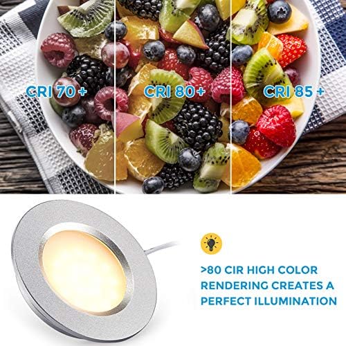 Kohree 4 x Recessed Dimmable LED Lights 3W Downlights 0.6Inch 12V LED Ceiling Lights Round Aluminum Alloy Casing IP44 Warm White for Living Room Bedroom Kitchen Bathroom Boat[Energy Class A++]
